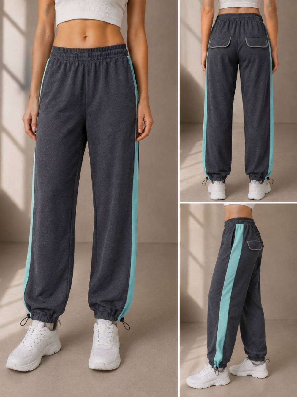 Lululemon Athletic stripes grey track pants, women’s 4